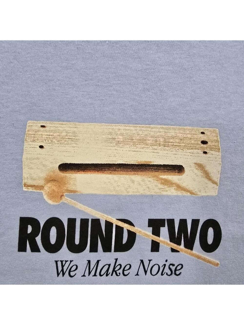 Round Two We Make Noise T Shirt Medium Blue Graphic Streetwear Tee
